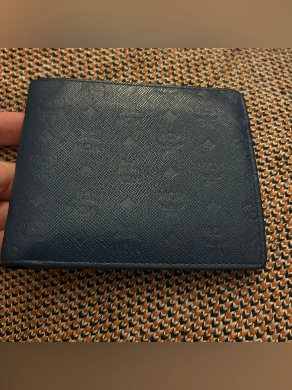 MCM Monogram Embossed Leather Trifold Wallet